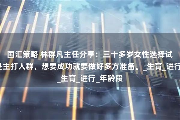 国汇策略 林群凡主任分享:三十多岁女性选择试管技术是主打人群,想要成功就要做好多方准备。_生育_进行_年龄段